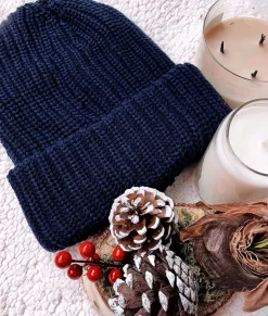 Fashion Nayked Apparel Chunky Marled Yarn And Solid Color Soft Knit Hat