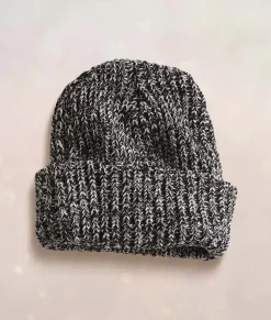 Fashion Nayked Apparel Chunky Marled Yarn And Solid Color Soft Knit Hat