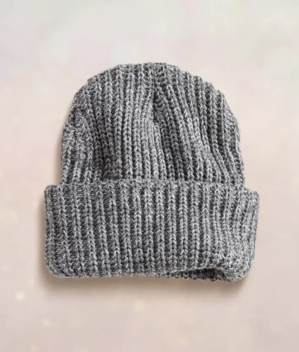 Fashion Nayked Apparel Chunky Marled Yarn And Solid Color Soft Knit Hat