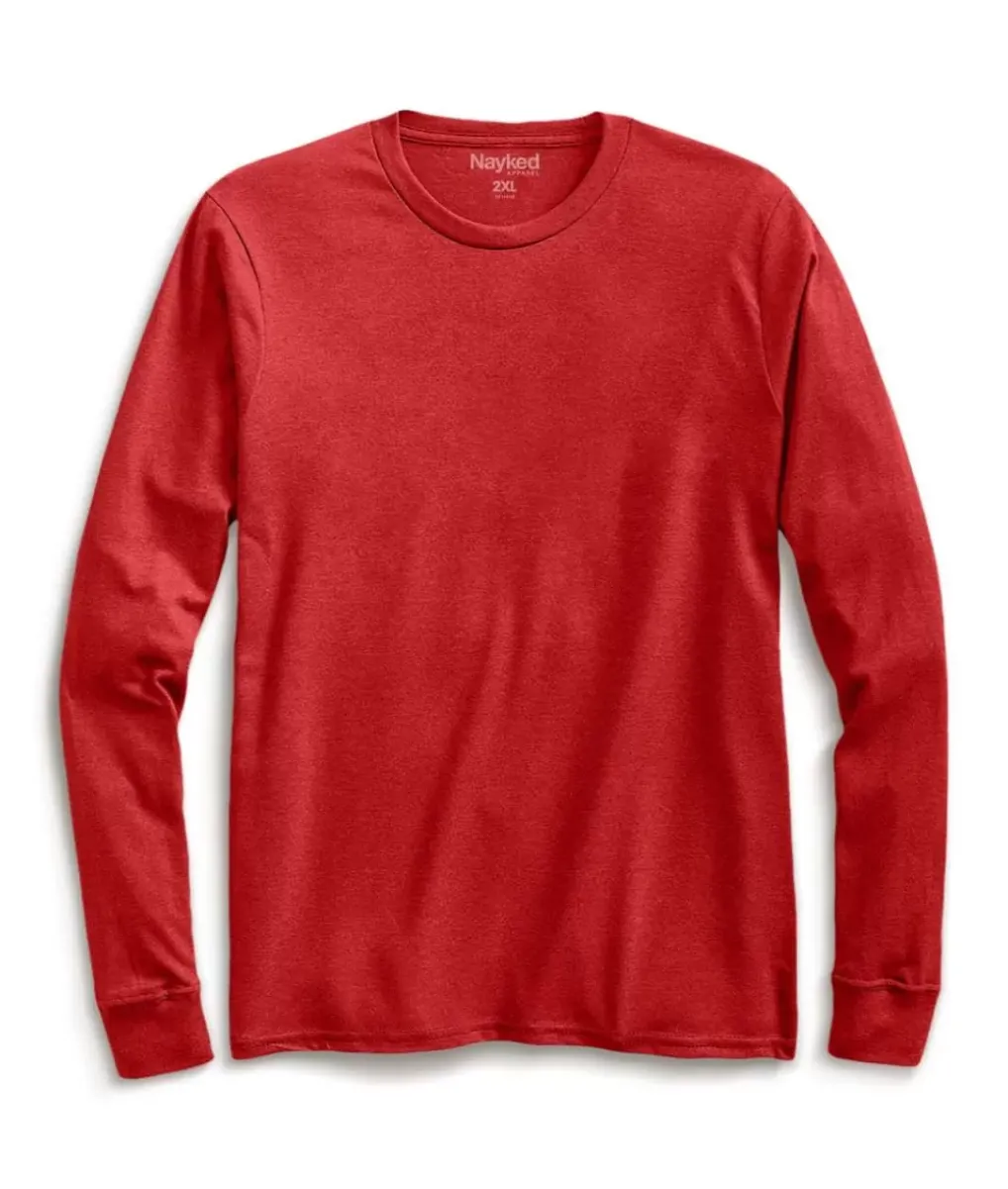Clearance Nayked Apparel Men'S Big Ridiculously Soft Recycled Lightweight Long Sleeve T-Shirt