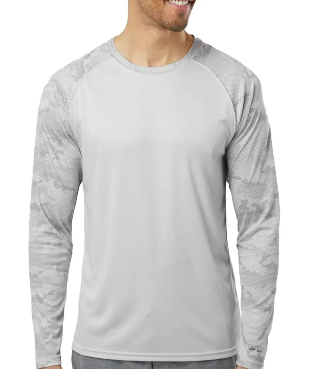 Outlet Nayked Apparel Men'S Cayman Performance Upf Camo Colorblock Long Sleeve T-Shirt