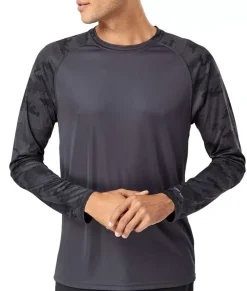 Outlet Nayked Apparel Men'S Cayman Performance Upf Camo Colorblock Long Sleeve T-Shirt