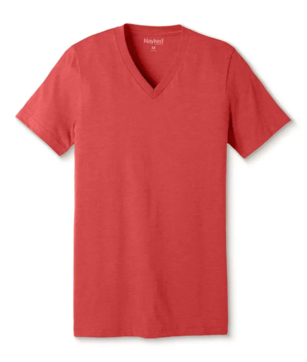 Clearance Nayked Apparel Men'S Classic Soft Heathered Short Sleeve V-Neck T-Shirt