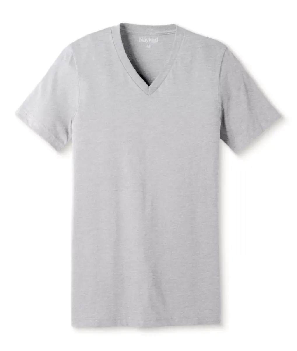 Best Nayked Apparel Men'S Classic Soft Heathered Short Sleeve V-Neck T-Shirt