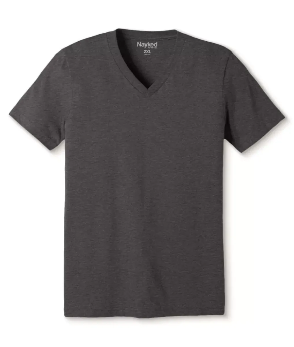 Discount Nayked Apparel Men'S Classic Soft Heathered Big Short Sleeve V-Neck T-Shirt