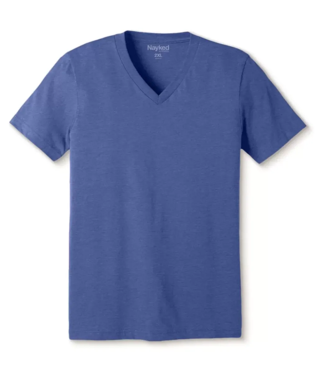 Discount Nayked Apparel Men'S Classic Soft Heathered Big Short Sleeve V-Neck T-Shirt