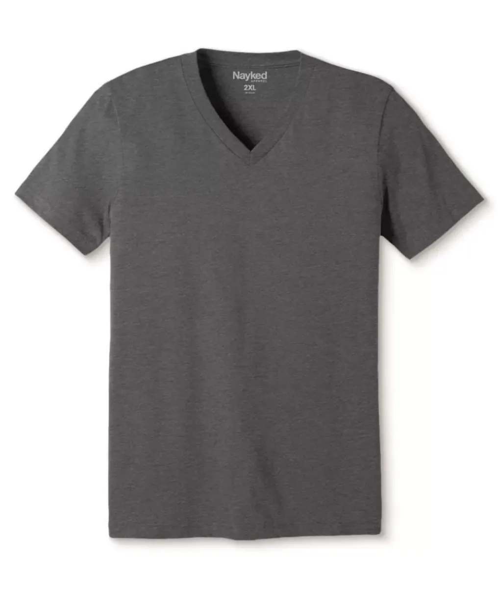 Discount Nayked Apparel Men'S Classic Soft Heathered Big Short Sleeve V-Neck T-Shirt