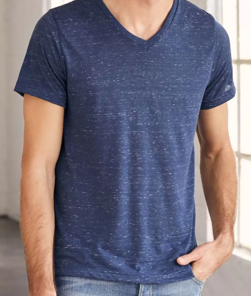 Discount Nayked Apparel Men'S Marbled Jersey V-Neck T-Shirt