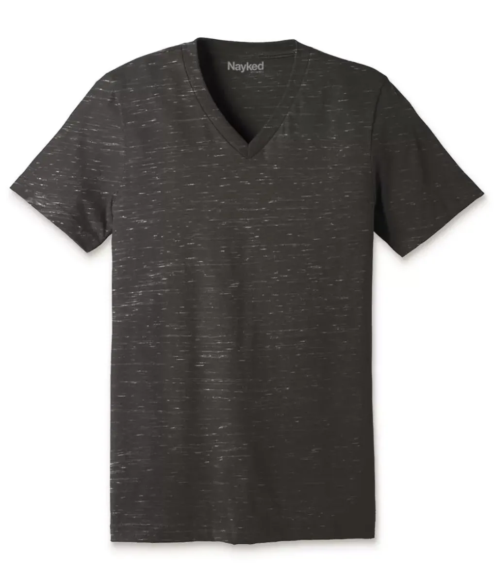 Discount Nayked Apparel Men'S Marbled Jersey V-Neck T-Shirt