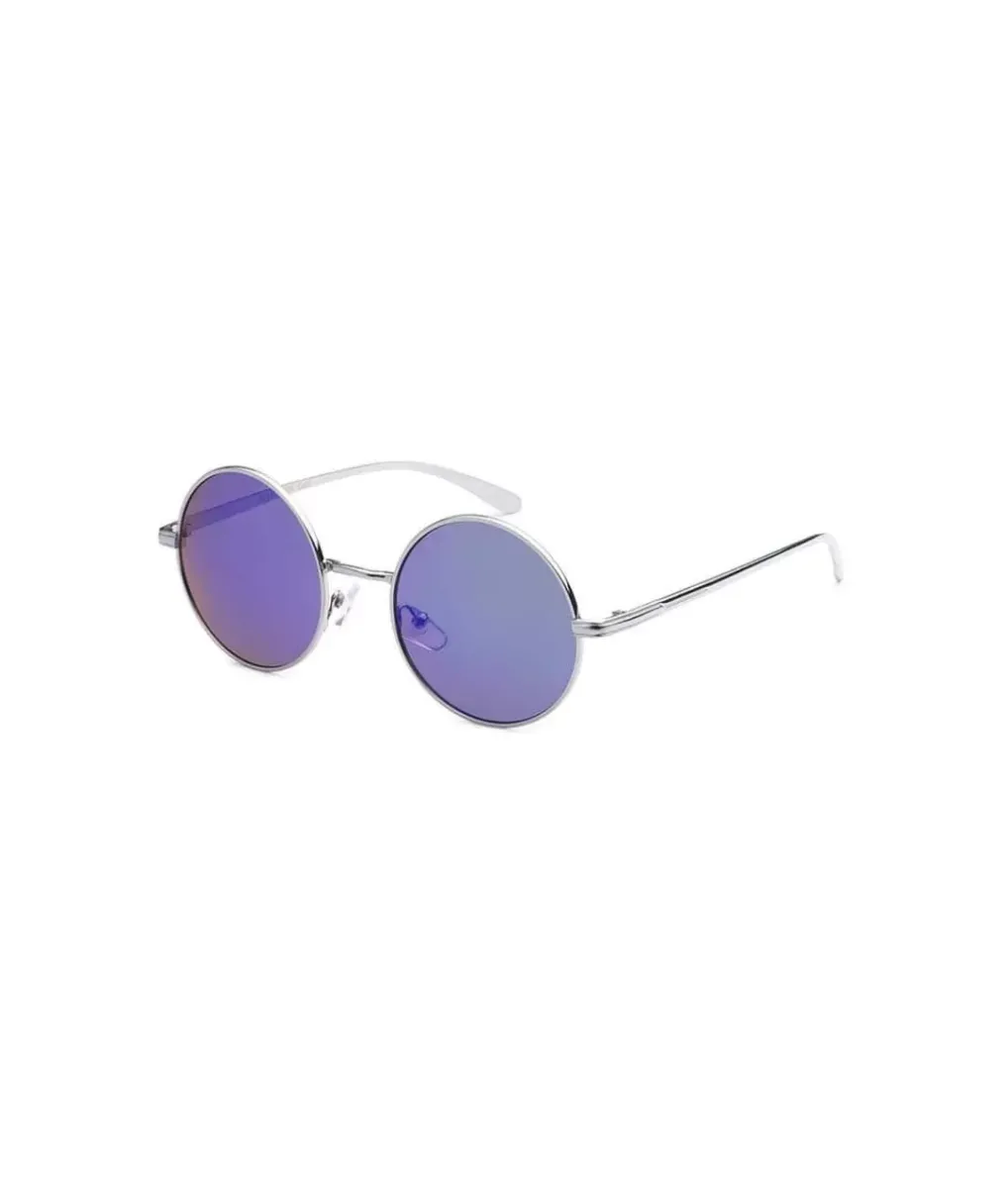 Fashion Nayked Apparel Men'S Metallic Round Sunglasses, Lifetime Guarantee
