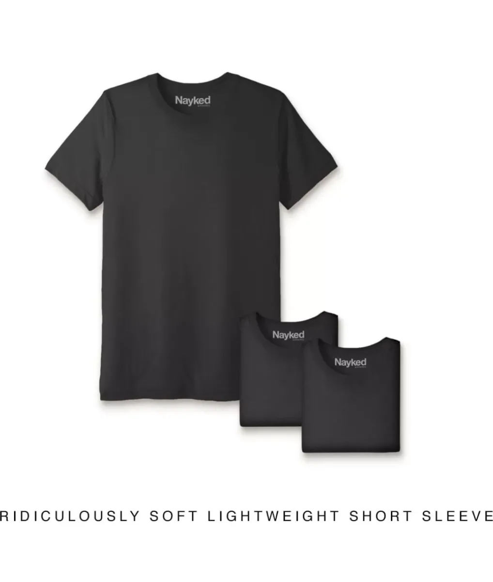 Outlet Nayked Apparel Men'S 3Pk Ridiculously Soft Lightweight Crew Neck T-Shirt