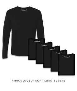 Hot Nayked Apparel Men'S 6Pk Ridiculously Soft Long Sleeve 100% Cotton T-Shirt