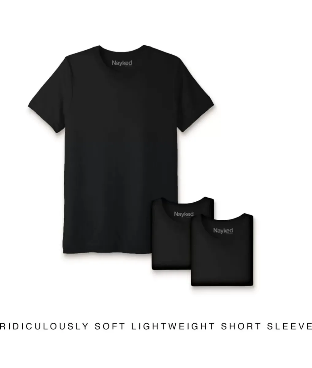 New Nayked Apparel Men'S 3Pk Ridiculously Soft Lightweight Crew Neck T-Shirt
