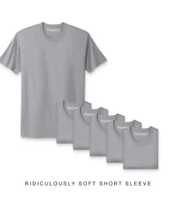 Outlet Nayked Apparel Men'S 6Pk Ridiculously Soft Short Sleeve Crew Neck 100% Cotton T-Shirt