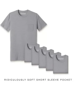Outlet Nayked Apparel Men'S 6Pk Ridiculously Soft 100% Cotton Pocket T-Shirt
