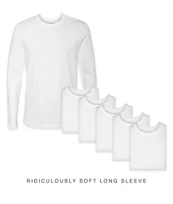 Clearance Nayked Apparel Men'S 6Pk Ridiculously Soft Long Sleeve 100% Cotton T-Shirt