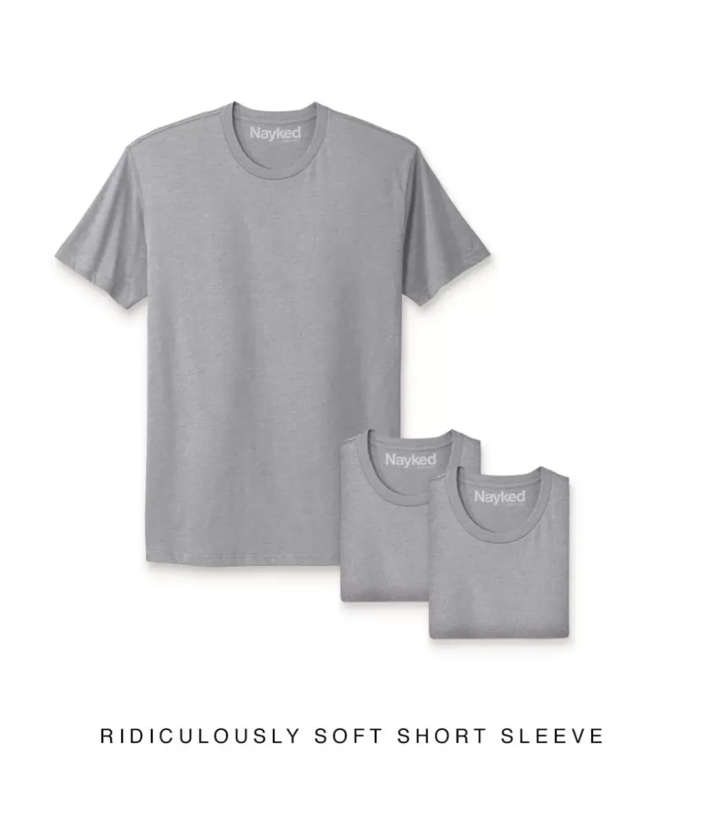 Best Nayked Apparel Men'S 3Pk Ridiculously Soft Short Sleeve Crew Neck 100% Cotton T-Shirt