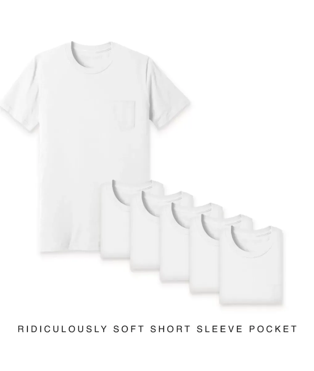 Hot Nayked Apparel Men'S 6Pk Ridiculously Soft 100% Cotton Pocket T-Shirt