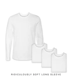 New Nayked Apparel Men'S 4Pk Ridiculously Soft Long Sleeve 100% Cotton T-Shirt