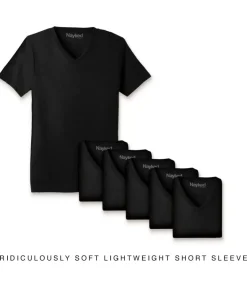 Discount Nayked Apparel Men'S 6Pk Ridiculously Soft Lightweight V-Neck T-Shirt