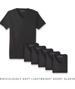 Discount Nayked Apparel Men'S 6Pk Ridiculously Soft Lightweight V-Neck T-Shirt