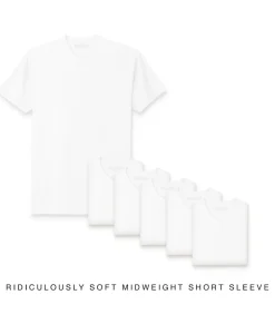 Clearance Nayked Apparel Men'S 6Pk Ridiculously Soft Midweight Crew T-Shirt