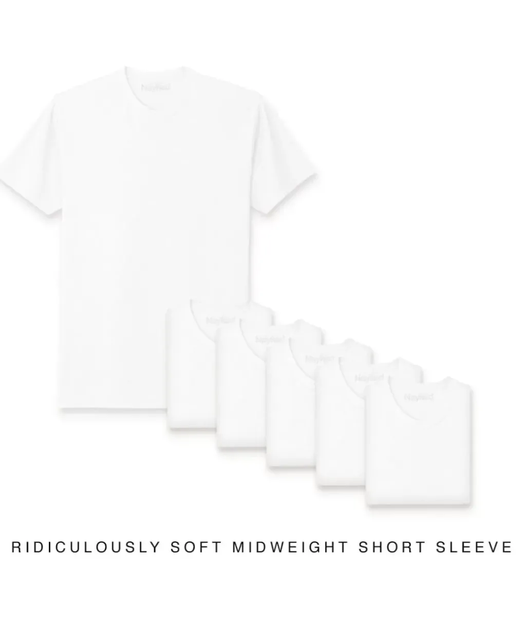 Online Nayked Apparel Men'S 6Pk Ridiculously Soft Midweight Crew T-Shirt