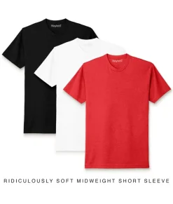 Sale Nayked Apparel Men'S 3Pk Ridiculously Soft Midweight Crew T-Shirt Favorites