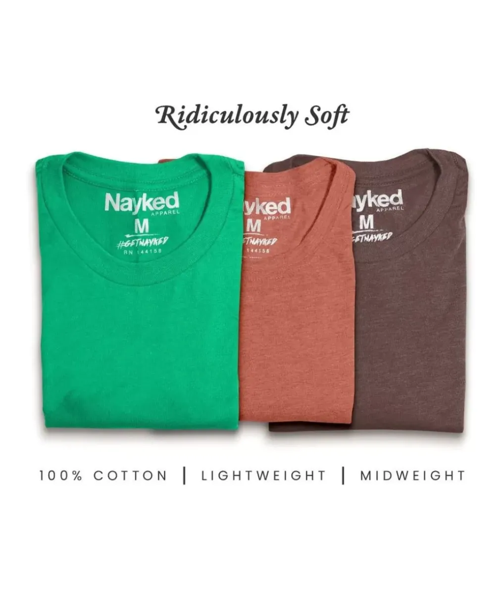 New Nayked Apparel Men'S 3Pk Tri-Nayked Short Sleeve Crew Neck T-Shirts