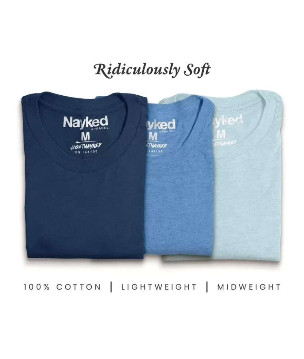 Online Nayked Apparel Men'S 3Pk Tri-Nayked Short Sleeve Crew Neck T-Shirts
