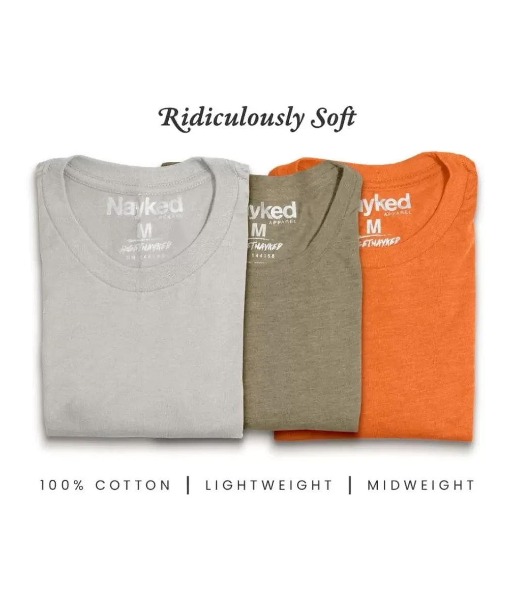 Online Nayked Apparel Men'S 3Pk Tri-Nayked Short Sleeve Crew Neck T-Shirts