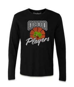 Hot Nayked Apparel Men'S Ridiculously Soft 100% Cotton Long Sleeve Graphic Tee | Ohio Players (Buckeye Leaf) Black