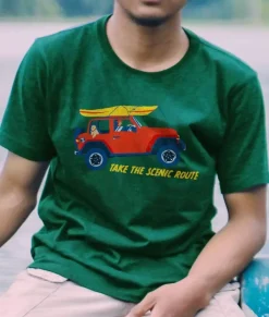 New Nayked Apparel Men'S Ridiculously Soft 100% Cotton Graphic Tee | Take The Scenic Route