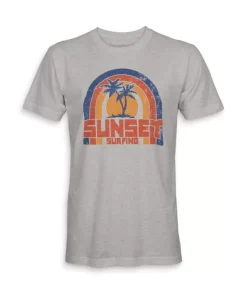Fashion Nayked Apparel Men'S Ridiculously Soft 100% Cotton Graphic Tee | Sunset Surfing