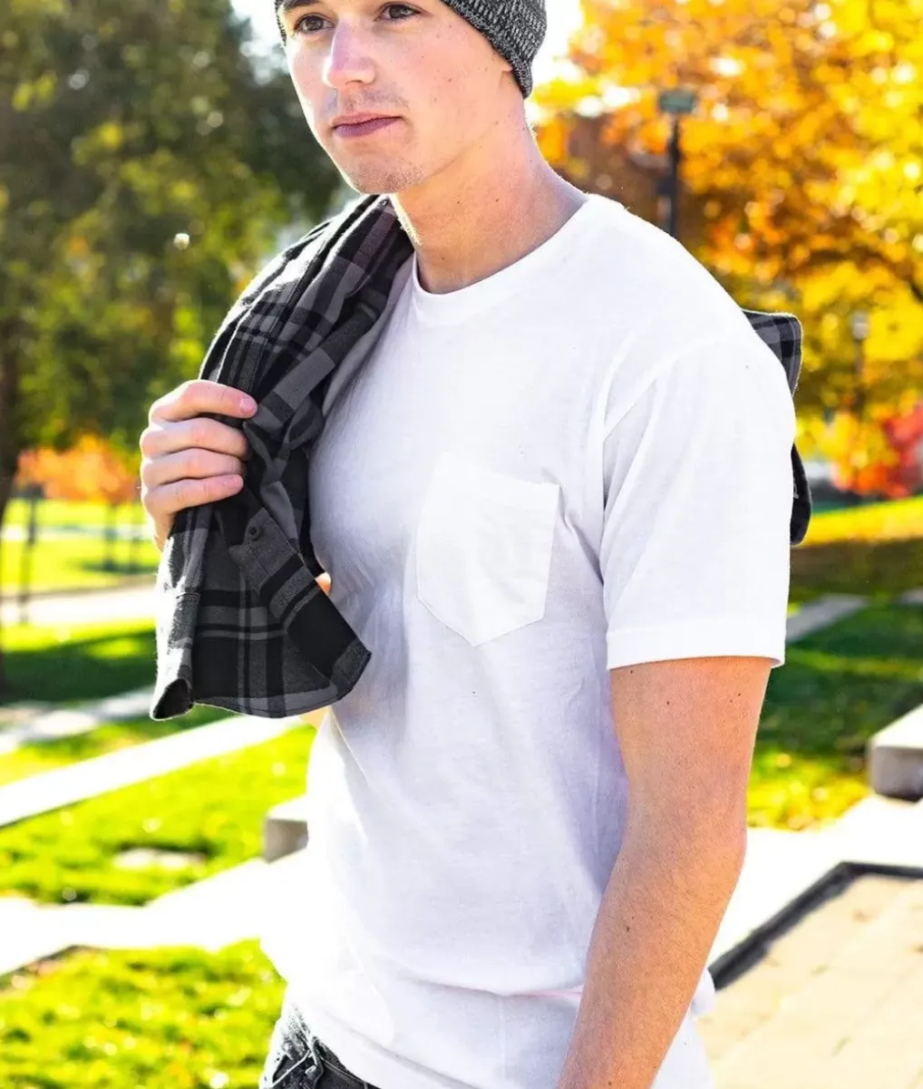 Hot Nayked Apparel Men'S Ridiculously Soft 100% Cotton Pocket T-Shirt