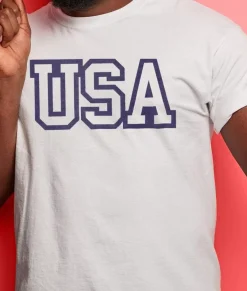 Outlet Nayked Apparel Men'S Ridiculously Soft Big Graphic T-Shirt | Usa Text