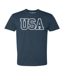 Outlet Nayked Apparel Men'S Ridiculously Soft Big Graphic T-Shirt | Usa Text
