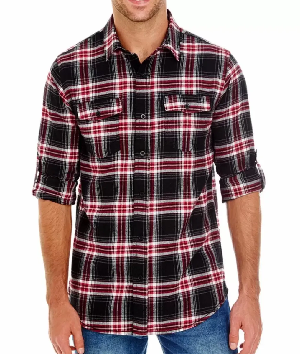 Online Nayked Apparel Men'S Ridiculously Soft Button Down Plaid Flannel Shirt