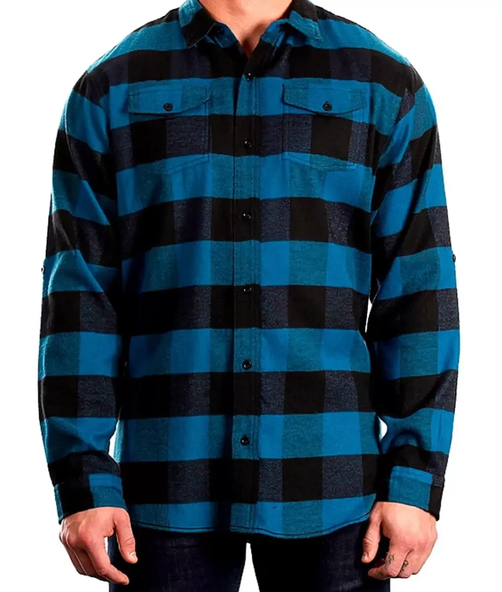 Online Nayked Apparel Men'S Ridiculously Soft Button Down Plaid Flannel Shirt