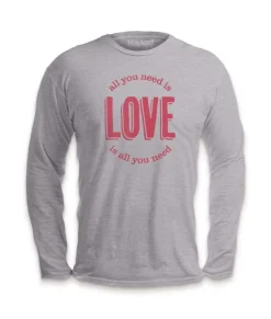 Outlet Nayked Apparel Men'S Ridiculously Soft Cotton Long Sleeve Graphic Tee | All You Need Is Love