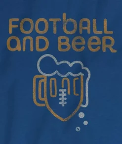 New Nayked Apparel Men'S Ridiculously Soft Cotton Long Sleeve Graphic Tee | Football And Beer