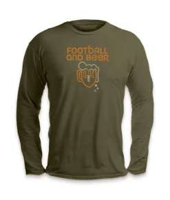 New Nayked Apparel Men'S Ridiculously Soft Cotton Long Sleeve Graphic Tee | Football And Beer