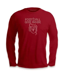 Online Nayked Apparel Men'S Ridiculously Soft Cotton Long Sleeve Graphic Tee | Football And Beer