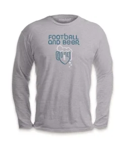 Online Nayked Apparel Men'S Ridiculously Soft Cotton Long Sleeve Graphic Tee | Football And Beer