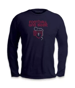 Online Nayked Apparel Men'S Ridiculously Soft Cotton Long Sleeve Graphic Tee | Football And Beer