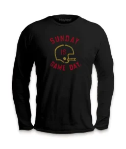 Online Nayked Apparel Men'S Ridiculously Soft Cotton Long Sleeve Graphic Tee | Sunday Is Game Day