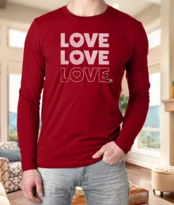 Fashion Nayked Apparel Men'S Ridiculously Soft Cotton Long Sleeve Graphic Tee | Love Love Love