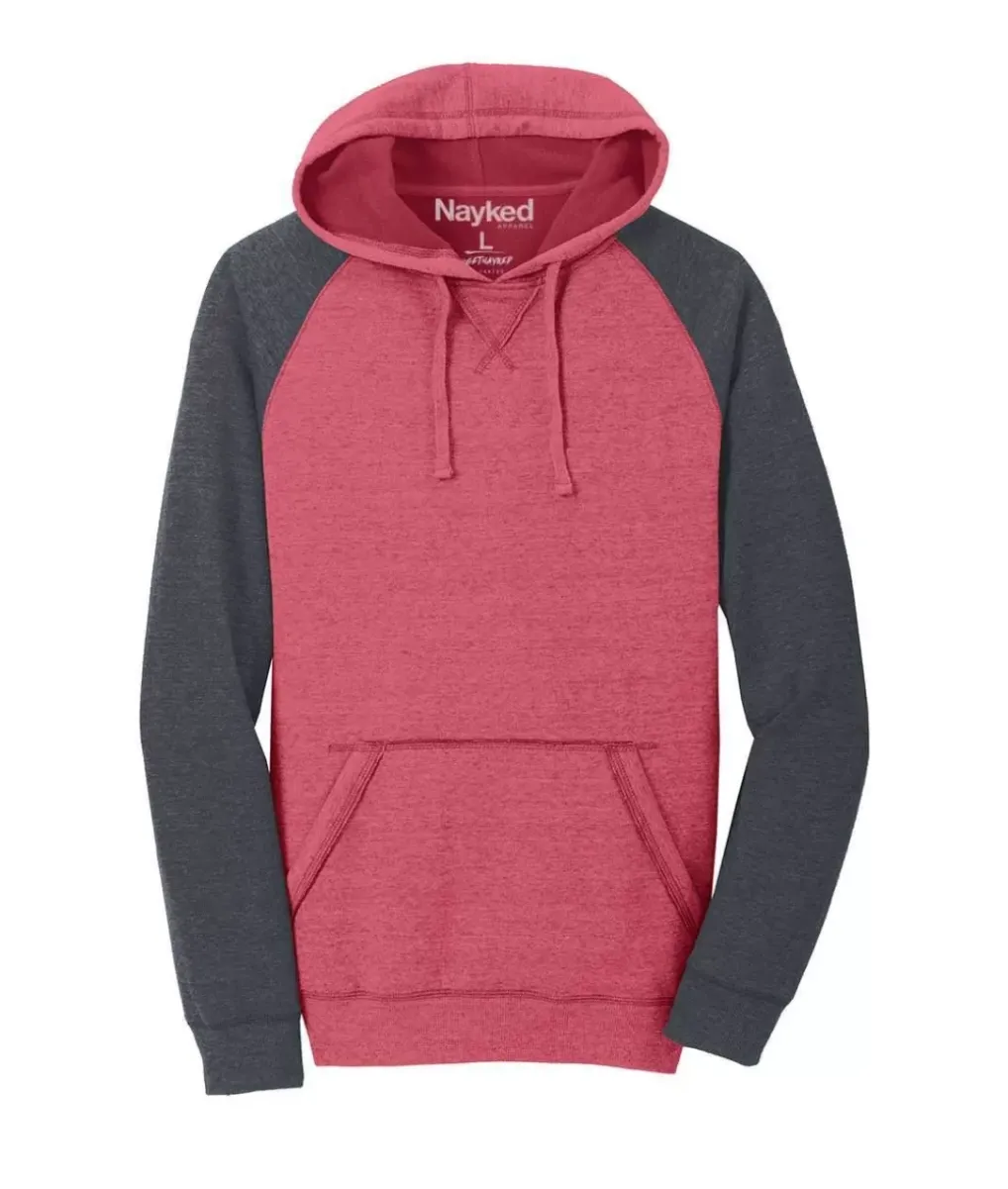 New Nayked Apparel Men'S Ridiculously Soft Fleece Raglan Hoodie