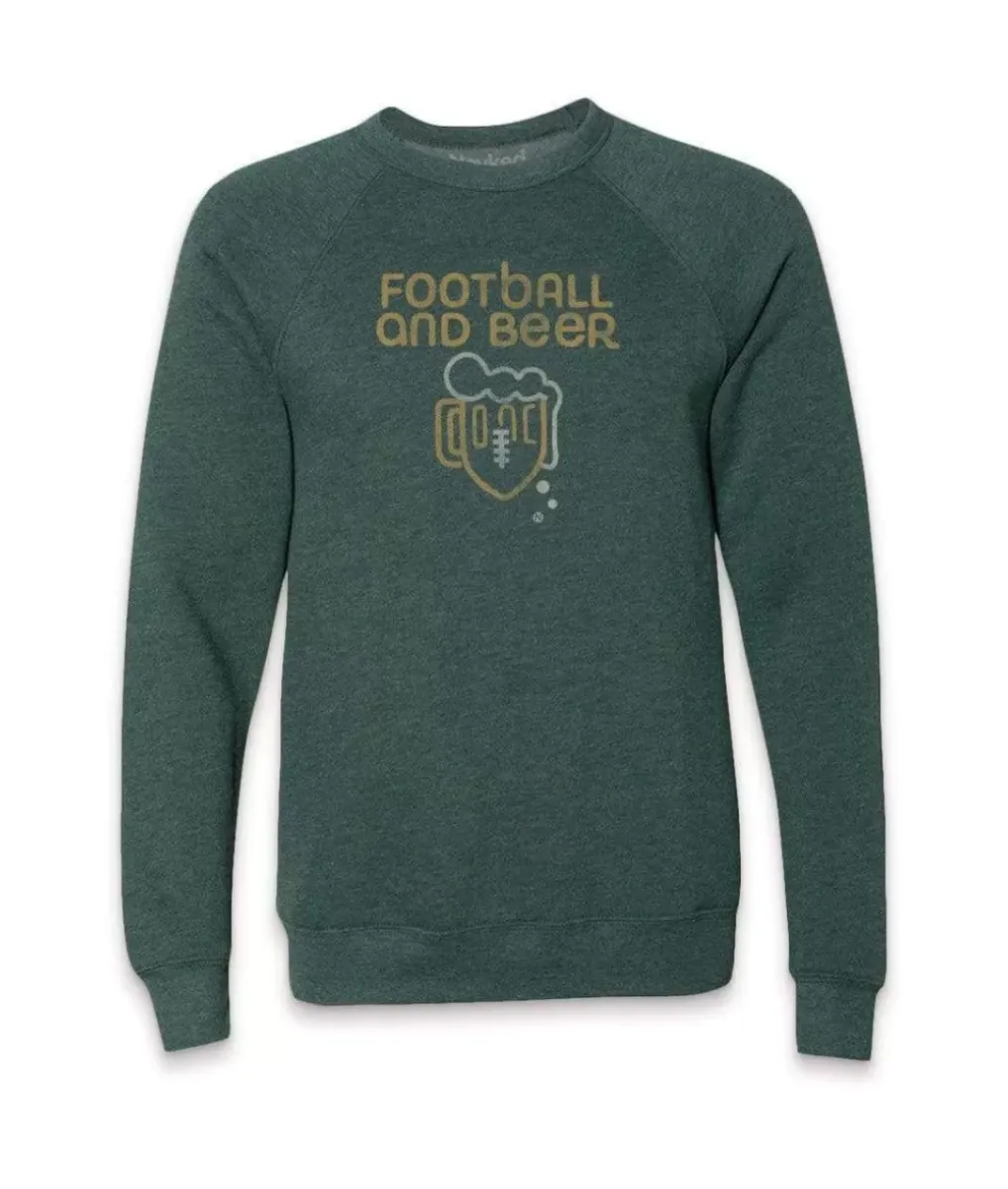 Hot Nayked Apparel Men'S Ridiculously Soft Fleece Graphic Pullover Sweatshirt | Football And Beer