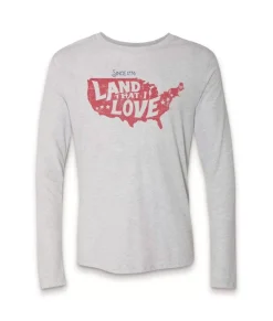 Outlet Nayked Apparel Men'S Ridiculously Soft Lightweight Long Sleeve Graphic Tee | Land That I Love